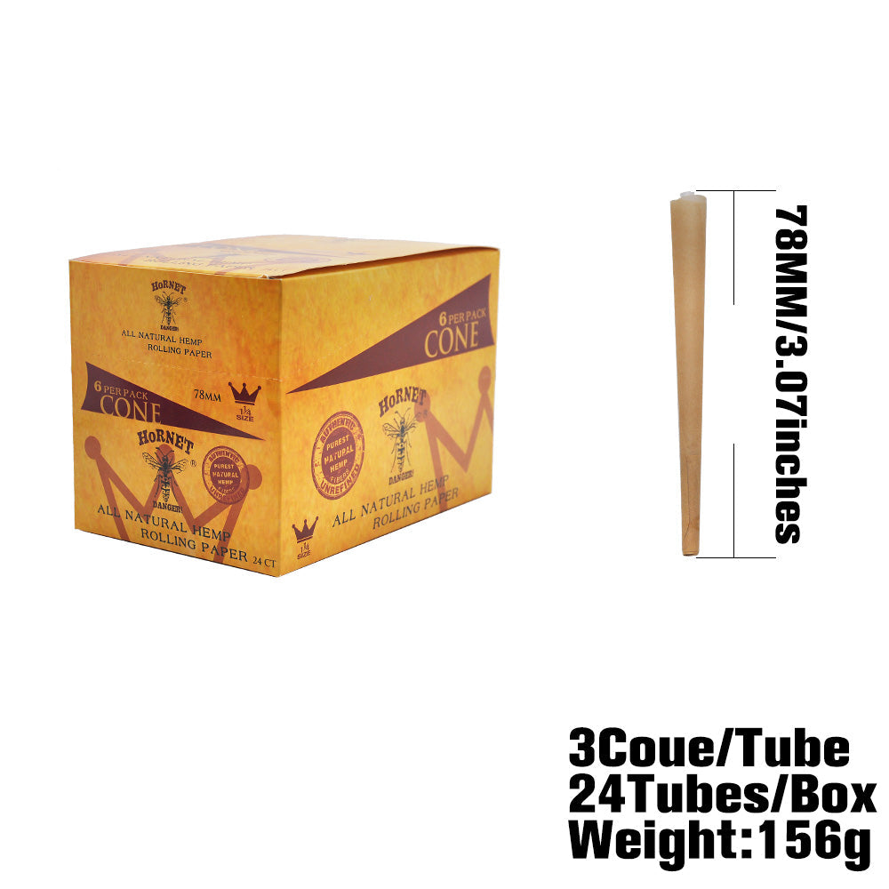 HORNET | 1-1/4 Size Natural Pre-Rolled Paper Cones 6 x 24CT_6