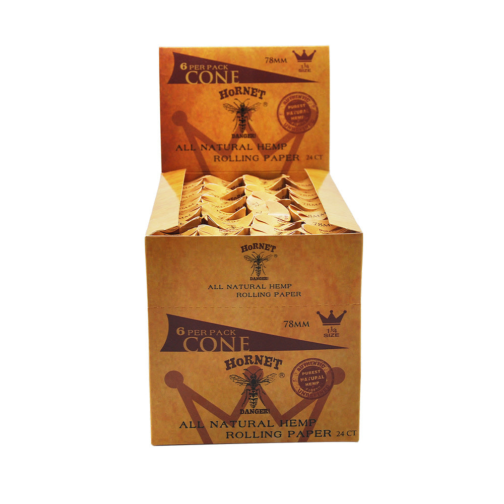 HORNET | 1-1/4 Size Natural Pre-Rolled Paper Cones 6 x 24CT_3