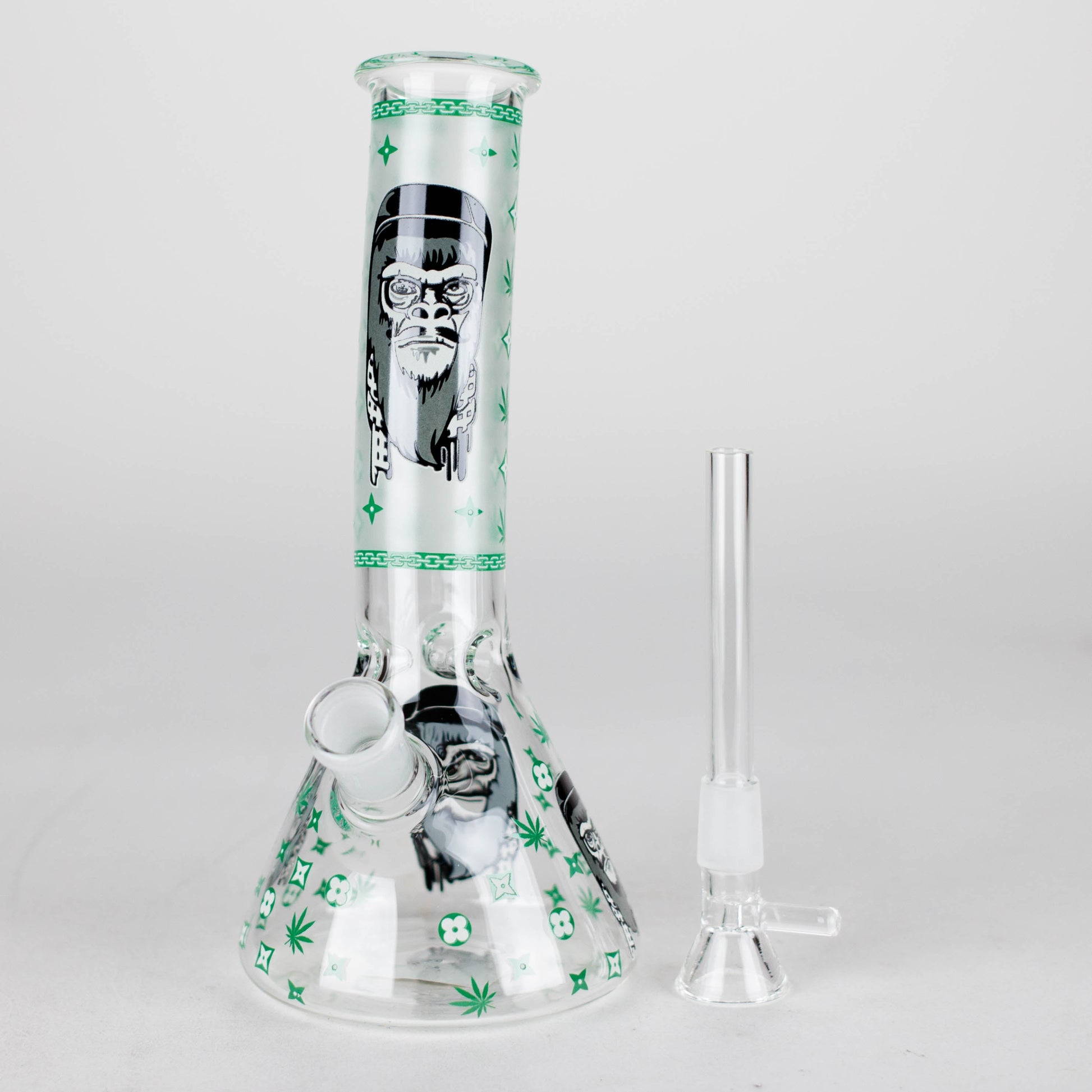 8.5" Gorilla Designs Glow In The Dark beaker bong In the Box [PIP301]_5