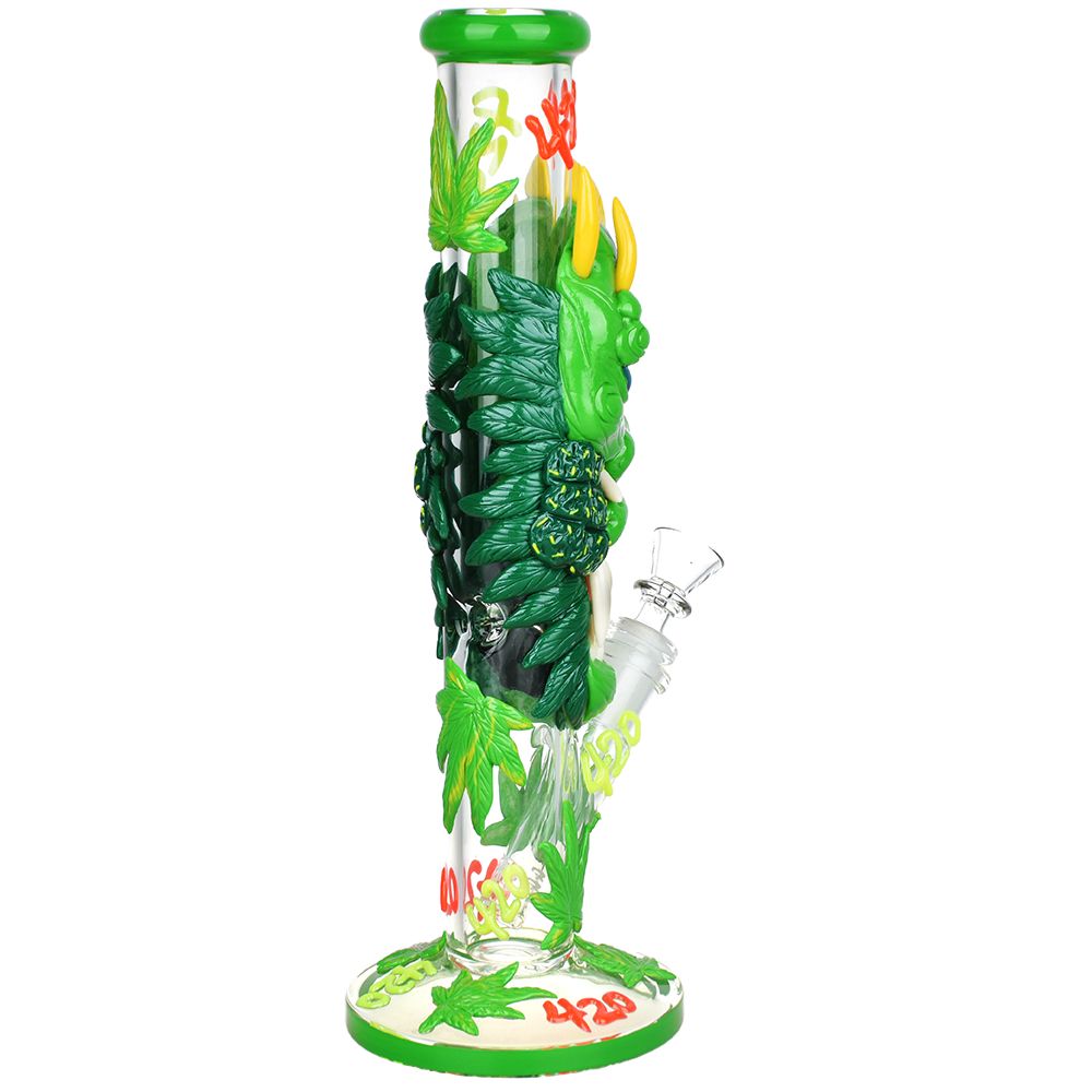 420 Dragon Glow 11.75" Straight Tube Bong